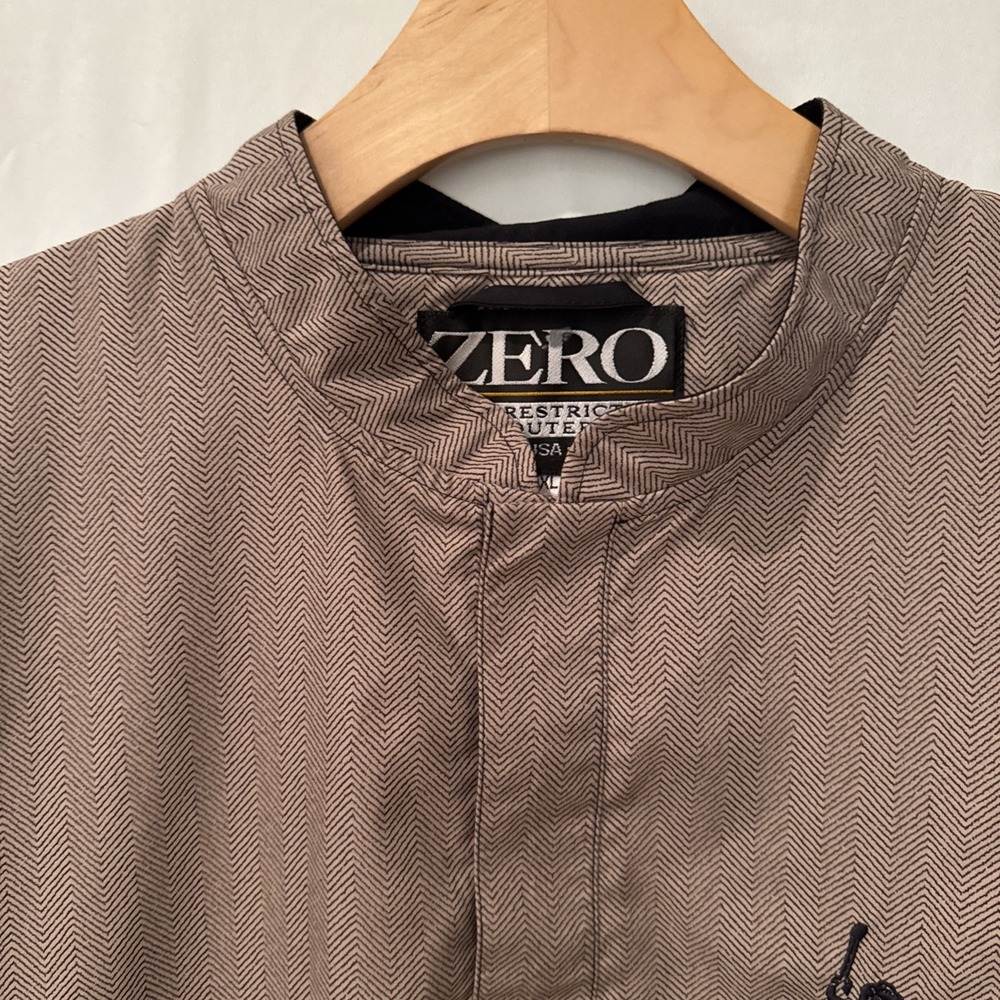 Vtg Zero Restriction Golf Vest Pullover 2XL Gray Herringbone Windbreaker 1/4 SNA